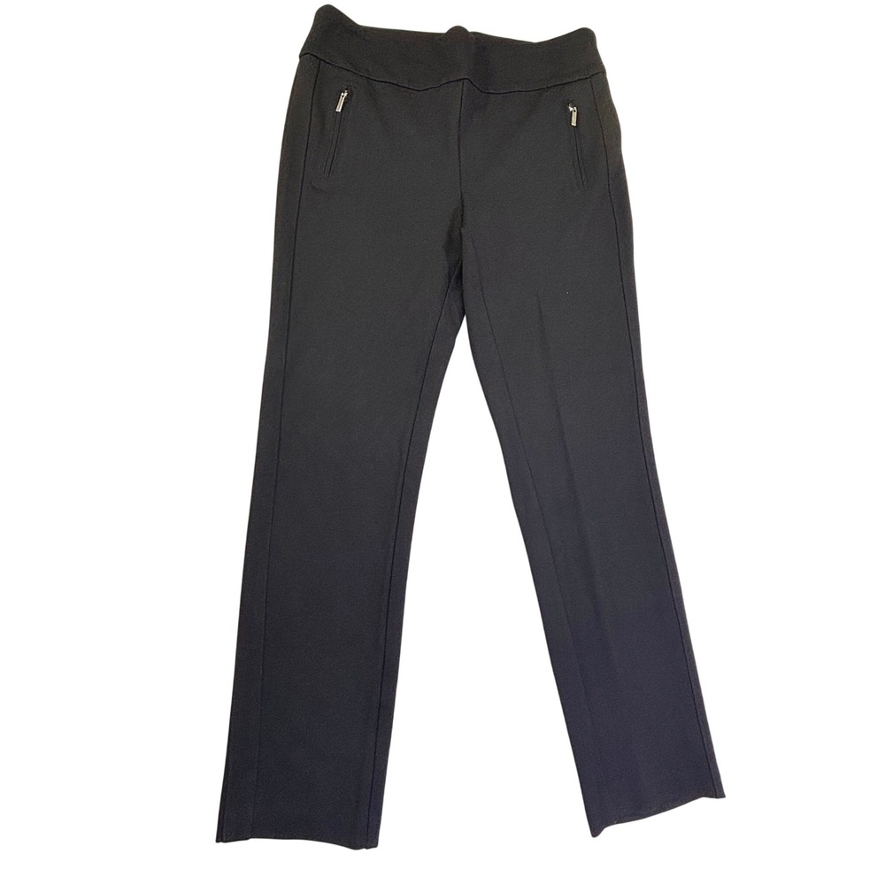 Jules & Leopold Womens Black Pull On Dress Pants Size Medium Stretch Zipper